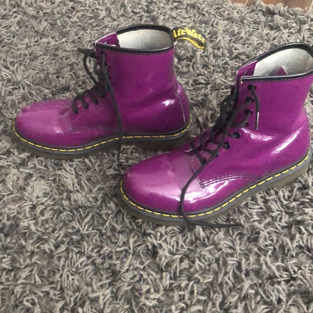 Shiny purple Doc Martens